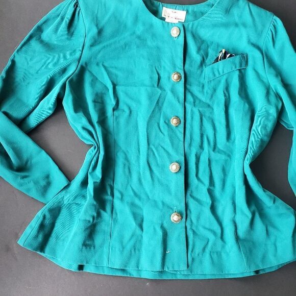 Vintage Worthington Essentials Women Teal Blazer - Picture 4 of 9